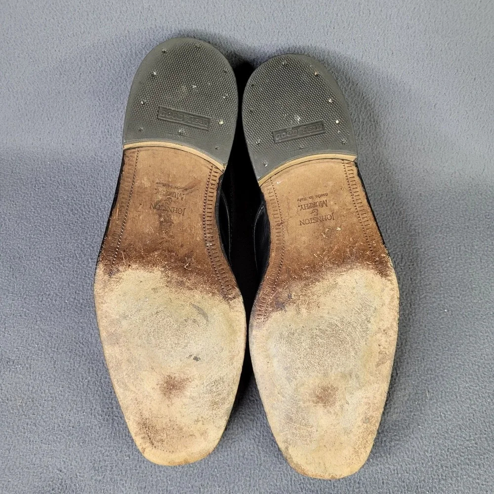 Johnston Murphy Mens Cellini Oxford Black Dress Shoes US 10 M Italy